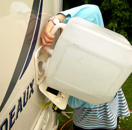 Caravan water holding tank